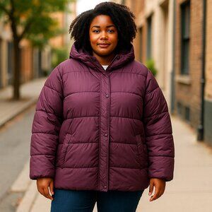 156 - Women's 4X Purple Puffer Jacket
